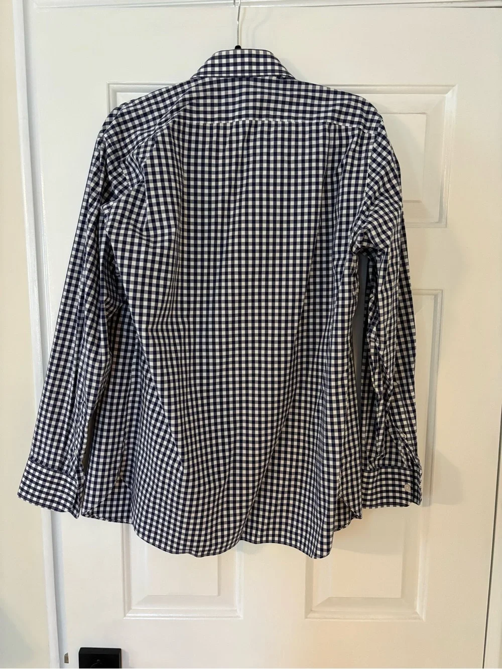J. Crew Navy and White Gingham Shirt